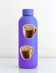 Hot Cocoa Brown Mug Die Cut Vinyl Stickers Set Scrapbooking Laptop Waterbottle