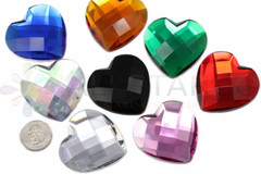 50Mm Red Ruby H103 Extra Large Self Adhesive Heart Jewels – 1 Piece