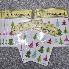 Paper Studio Stickers STICKABILITIES Christmas Retro Trees Lot Of 12 Pks 22 Pc
