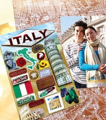 Italy Pisa Vacation 3D Stickers Scrapbook Planner Travel Journal Crafts