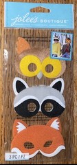 JOLEES Furry Masks Faces Raccoon Owl Fox Costume Party Dress-up Photo Booth Prop