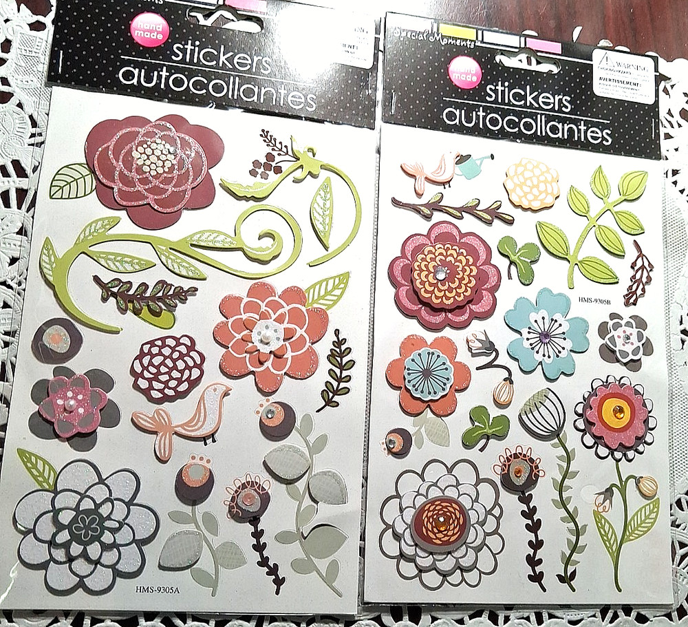 2 pkgs -Special Moments/Fall Flora Dimensional Stickers