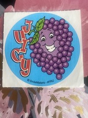 Vintage Imperfect SmileMakers ScratchNSniff Juicy Grape Sticker Mod 2.5” Inches