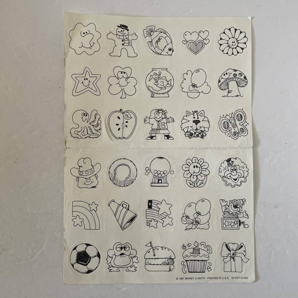Vintage Binney & Smith Stickers 1997 90s Crayola Sweet Pickles