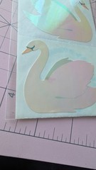 Vintage Mrs Grossmans Stickers Pearl Opal Swans Jumbo Stickers New 4 In Pack