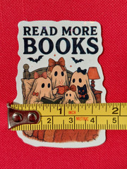 4 Holographic Stickers Reading Books Book Lover Bibliophile Cat Ghosts Dragon