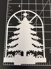Christmas Die Cuts * Christmas Tree in Window * Set of 12 * White Cardstock *