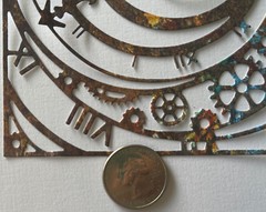 ROMAN NUMERAL ￼GEAR CLOCK Die-Cuts(4pc)Cogs•Steampunk •Background•Time•Rectangle