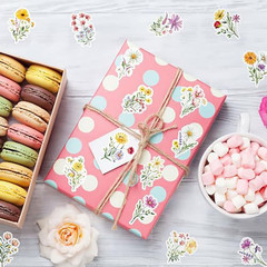 Wildflower Stickers,400Pcs Spring Flower Theme Stickers Waterproof Label Sticker
