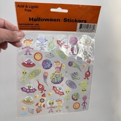 Halloween Martian Outerspace Sticker Lot of 5 Extraterrestrial Aliens