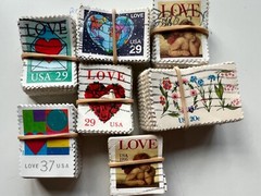 LOVE & HEARTS Vintage Bundles Used Stamps – 25 / packet – choose your favorite