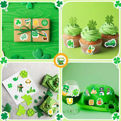 100 Sheets Shamrock Stickers, 1140Pcs St Patricks Day Decorations & Accessories