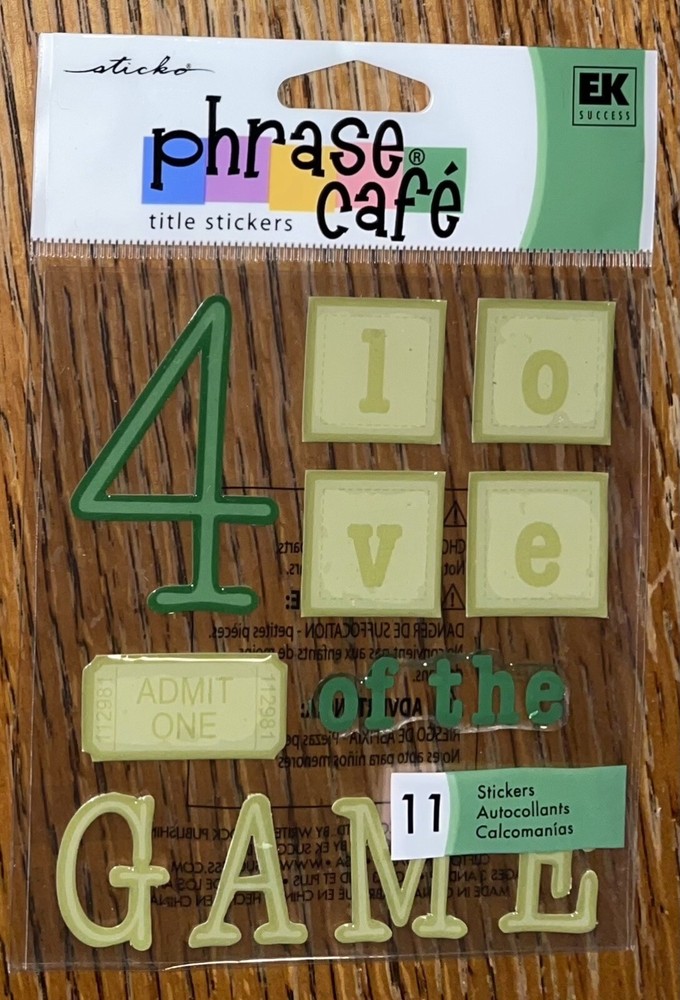 Phrase Cafe By Sticko Titles Four Love of the Game 💜 Sports Scrapbook Stickers