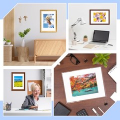 VOKOY 15 Set 11×14 White Picture Mats with Backing Boards and Bags for 8×10 P…