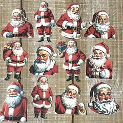 Santa Claus junk journal fussy cuts journal card making die cuts set of 12 Santa