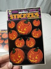 Lot Of 3 Vintage Paper Magic Halloween Stickers Pumpkin Sealed NOS 12 Sheets