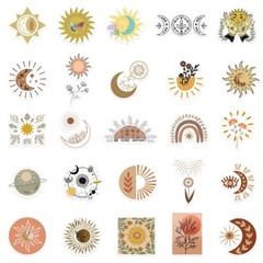 50pc SUN TOTEM Sticker, Apollo Mystery Witch Astrology Sticker, 220