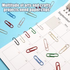 Luomorgo 120 Pcs Paper Clips – (28mm) Vinyl Coated Metal 1.1 Inch Black