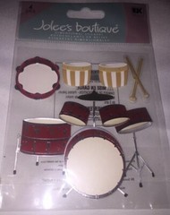 Lot Of 4 Jolee Rock & Roll Stickers Musical Instruments Drums Flute Guitar Piano