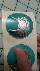 Vintage Stickers Unicorns Embossed Lot Of Two