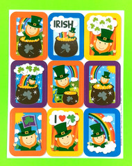 Eureka Leprechauns Sticker Sheet Retired St. Patricks Day Irish