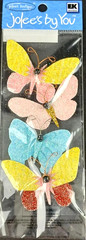 BUTTERFLIES Butterfly Pastel Glitter Yellow Pink Blue Summer Jolee’s Stickers