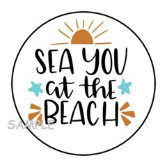 30 SEE SEA YOU AT THE BEACH ENVELOPE SEALS LABELS STICKERS 1.5″ ROUND GIFTS