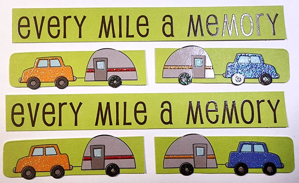 Recollections Road Trip Memory Trailer Camping Cardstock 4pc 6″ Border Scrapbook
