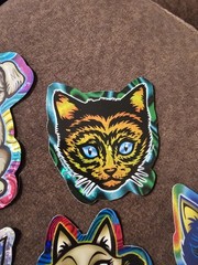 Cat And Dog Holographic Stickers Vintage 1998 CEI Made In The USA