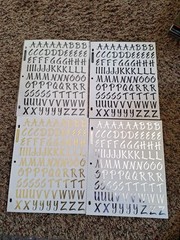 Stickopotamus Letter Stickers, 2 Black, 1 Gold, 1 Silver