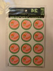 TREND STICKERS Vintage SCRATCH ‘n SNIFF 12 PEAR and 12 PEACH sealed 1981
