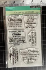 New Penny Black clear Rubber Stamp CHRISTMAS GREETINGS Set free USA ship