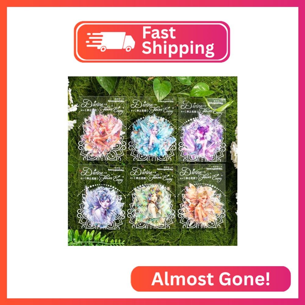 Alideco 60 pcs Scrapbook Stickers Flower Fairy Theme Scrapbooking Junk Journal C