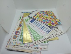 Huge lot of 68 letter & number alphabet sticker sheets almost 2 lbs