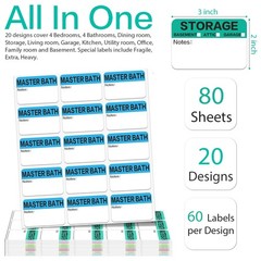 1200 Count 3 x 2 Inch Large Home Moving Packing Box Labels with Writable Note…