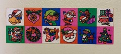 RARE Vintage Christmas Stickers/Seals. 12 In All. Each Sticker Is 1 in x 1 in.