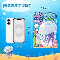 Ocean Stickers for Kids – 48 Sheets Make a Face Summer Stickers