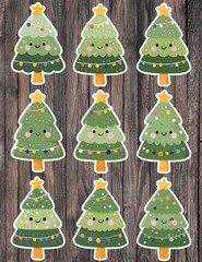Cute Little Christmas Tree Stickers Set Scrapbooking Laptop Water Bottle