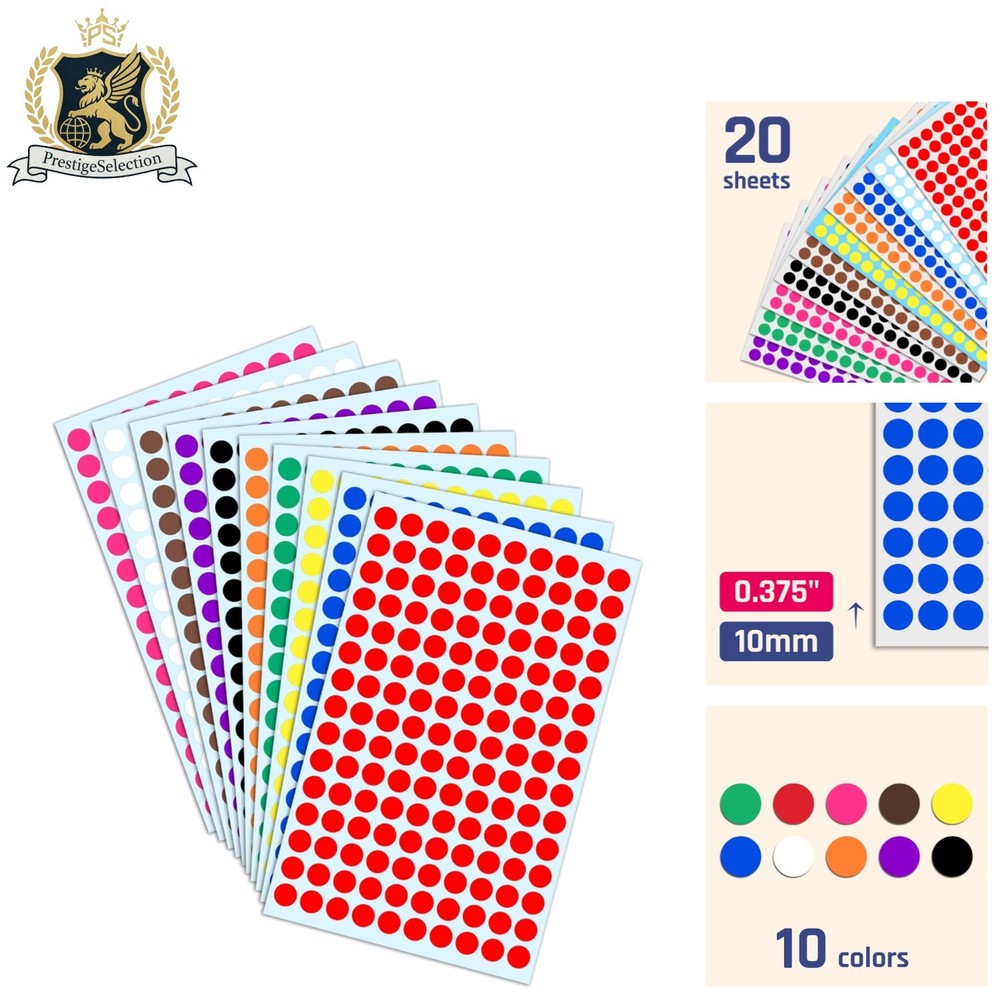 Vibrant 3000 Pack of Self-Adhesive Round Dot Labels – Perfect for DIY Projects