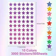 3000 PCS Star Stickers, 0.6″ Sparkly Holographic Stickers, Kids Rewards