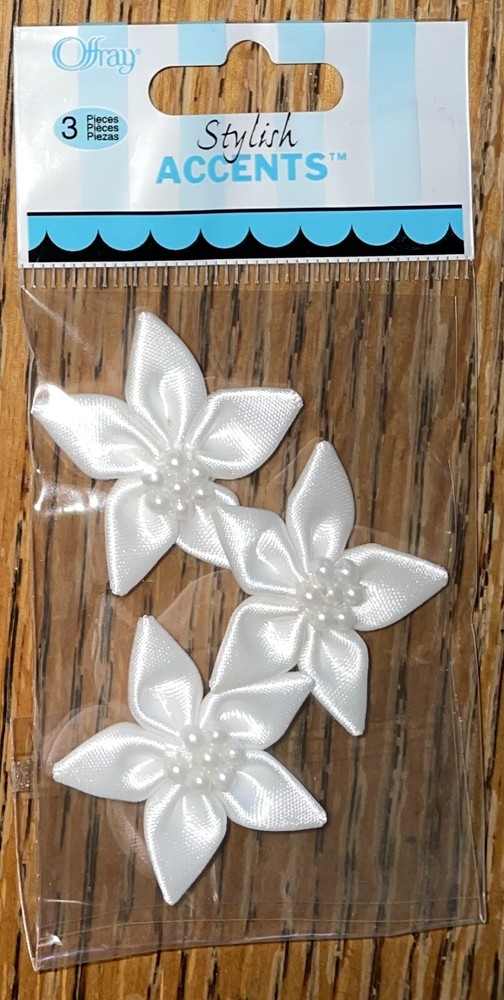 Offray white lily Stylish Flowers Accents Scrapbook Stickers