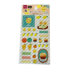 Daiso Lemon Sweets Party Clear Seal Sticker Sheet