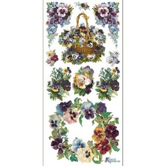 Violette Stickers – Pansy Wreath – 1 Spring Flowers Sticker Sheet – Scrapbooks