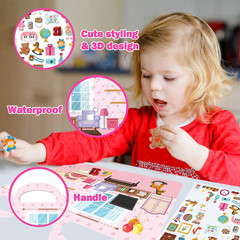 Reusable Sticker Books for Toddlers Ages 2-8, 3D Puffy Stickers Activity Set