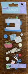 RARE Jolees Sewing Machine Sew Scissors✂️Thread🧵Measuring Tape Buttons Stickers