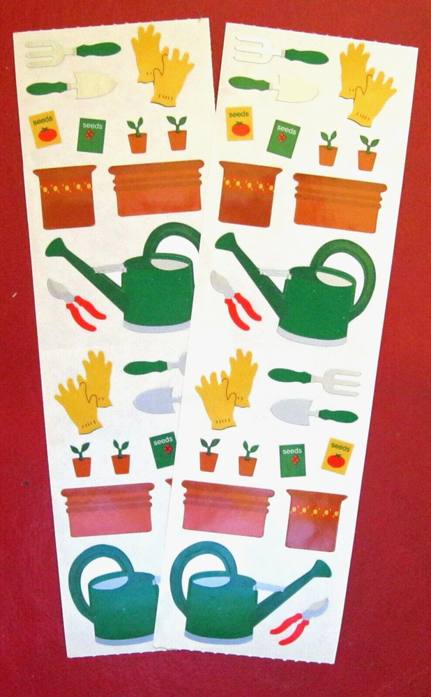 Mrs Grossman Vintage Two 2×6 inch «Garden Eq.» Sticker Sheets (Retired c-1996)