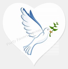 DOVE ENVELOPE SEALS LABELS STICKERS PARTY FAVORS – (Heart Shaped Stickers)