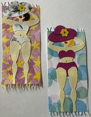 LADY ON BEACH TOWEL “Pre-Made”Die-Cut(1pc)Lake•River •Swim•Swimsuit•Card Making•