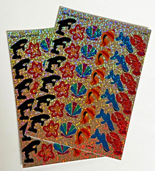 2 Sheets Sparkly SEA Life Animals Sparkly Whale Shark Shell Scrapbook Stickers!
