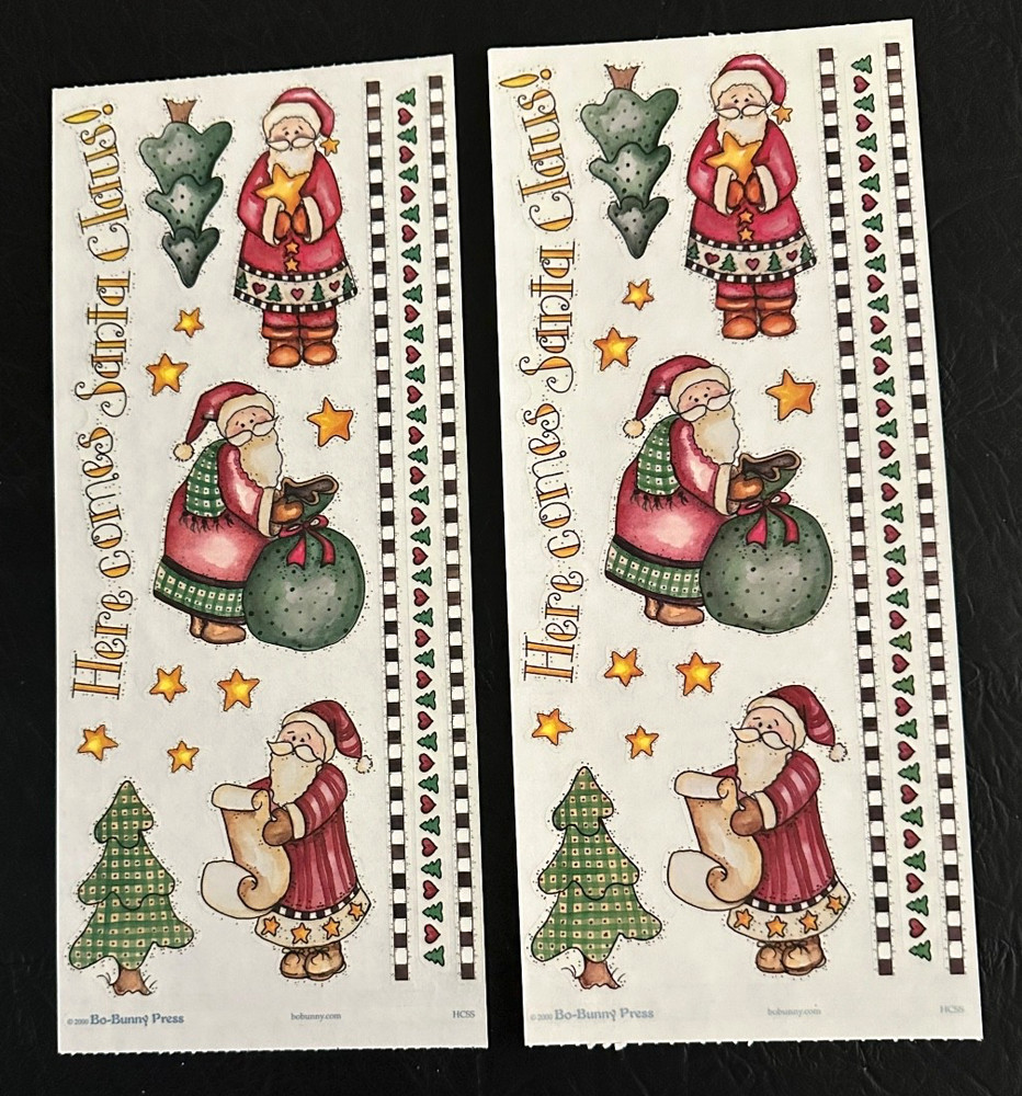 Vintage Rare «HERE COMES SANTA CLAUS!» Santas~TREES~Borders from Bo Bunny Press